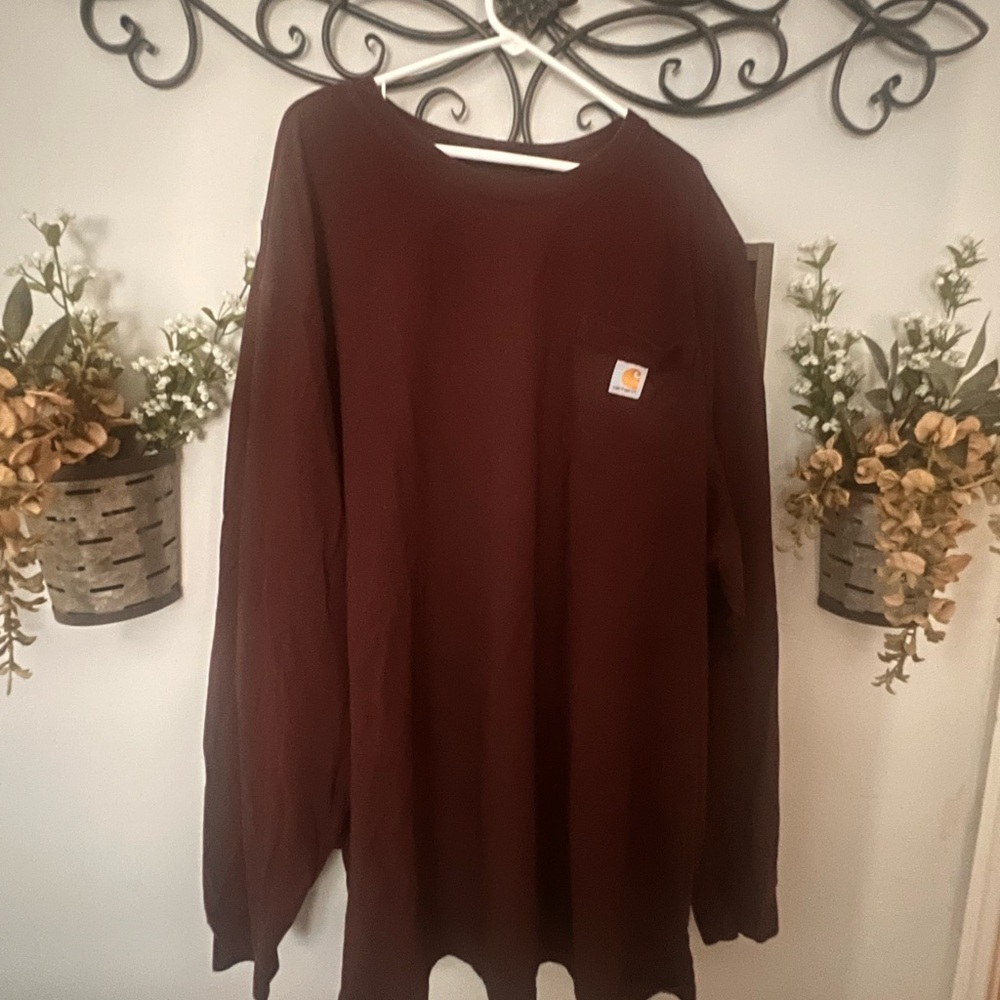 Carhartt Men's Long Sleeve Tee - Dark Red